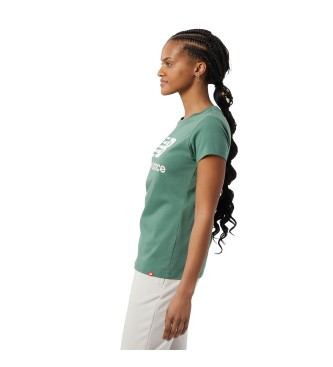 New Balance Essentials stacked logo t-shirt green