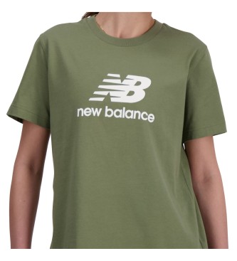 New Balance Koszulka z logo Sport Essentials zielona