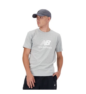 New Balance T-shirt grigia con logo Sport Essentials