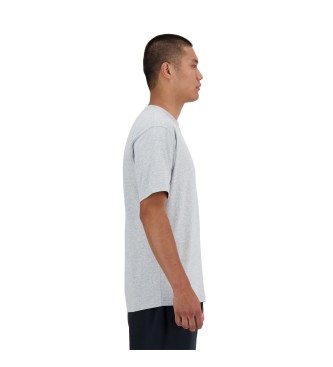 New Balance T-shirt bsica de algodo cinzento