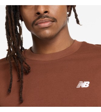 New Balance T-shirt desportiva bsica em algodo castanho