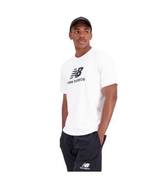 New Balance T-shirt Essentials Stacked branca