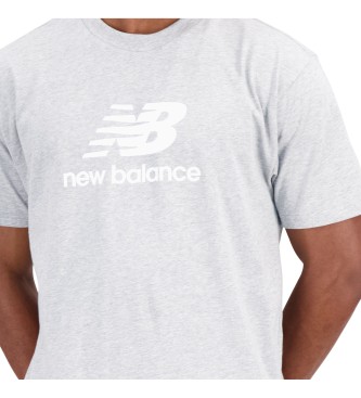 New Balance T-shirt Essentials Stacked cinzenta