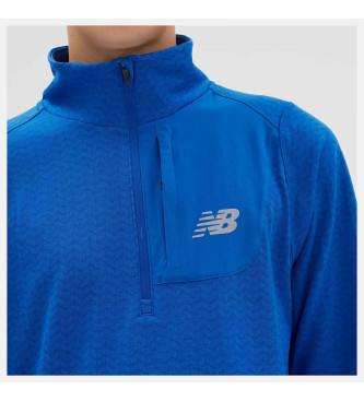 New Balance T-shirt Heat Grid Half Zip azul