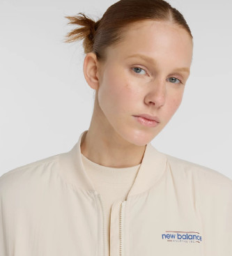 New Balance Giubbotto bomber in tessuto beige rivisitato