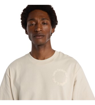 New Balance T-shirt  logo circulaire beige