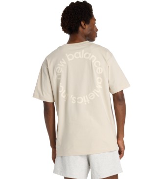 New Balance T-shirt  logo circulaire beige
