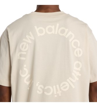 New Balance T-shirt  logo circulaire beige