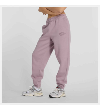 New Balance Joggingbukser i grafisk fleece, pink