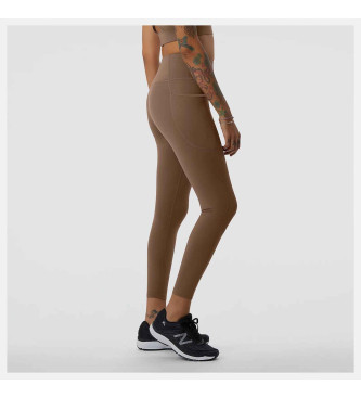 New Balance Leggings con scudo a forma marrone