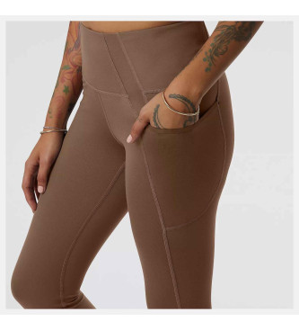 New Balance Leggings con scudo a forma marrone