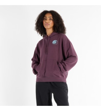 New Balance Sudadera French Terry Oversized Globe lila