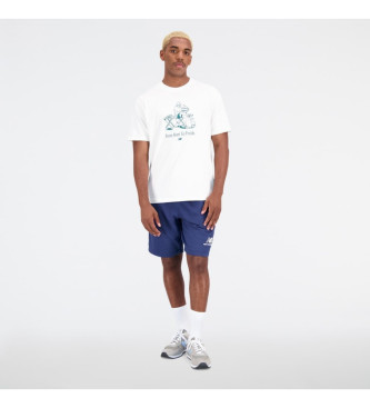 New Balance Essentials Stacked Logo French Terry Shorts blau