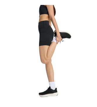 New Balance Short 6 preto de cintura alta com bolso