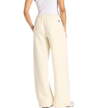 New Balance Reimagined Fleece Wide Leg Beige Trousers