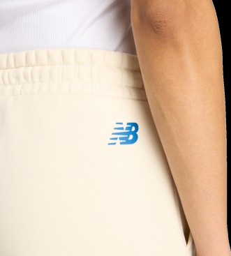 New Balance Reimagined Fleece Wide Leg Beige Trousers