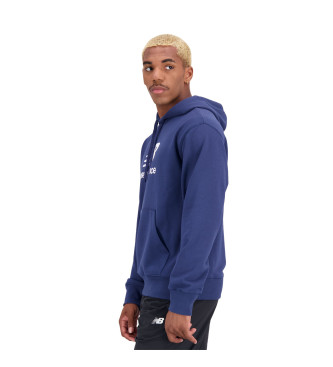 New Balance Stacked Logo French Terry hoodie blauw