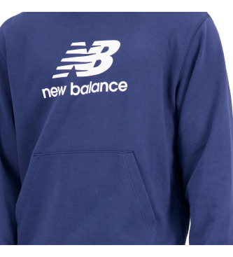 New Balance Bluza z kapturem Stacked Logo French Terry niebieska