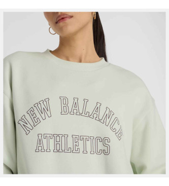 New Balance Sudadera Graphic Fleece Crew verde