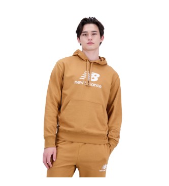 New Balance Essentials - Sweat  capuche  logo superpos - marron