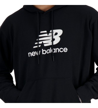 New Balance Felpa con cappuccio nera Sport Essentials French Terry con logo