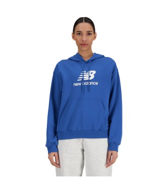 New Balance Sudadera con capucha y logo de rizo azul