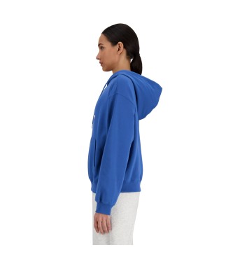 New Balance Blaues Frottee-Kapuzensweatshirt mit Logo
