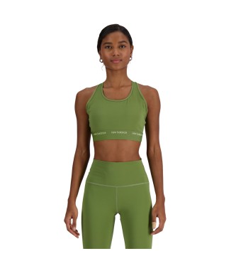 New Balance Sleek medium support sports bra green