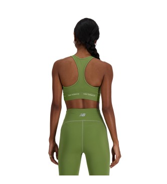 New Balance Sleek medium support sports bra green