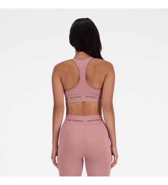 New Balance NB Sleek medium support sports bra pink