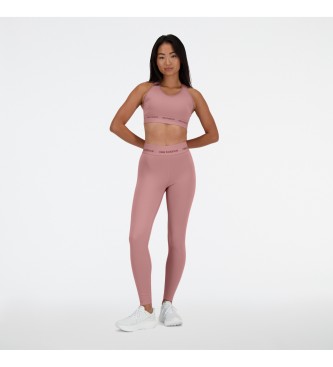 New Balance NB Sleek medium support sports bra pink