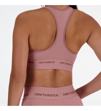 New Balance NB Sleek medium support sports bra pink