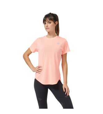 New Balance Accelerate Kurzarm-Top rosa