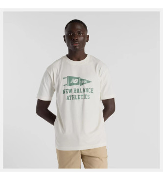 New Balance Pisana majica Varsity T-shirt bela