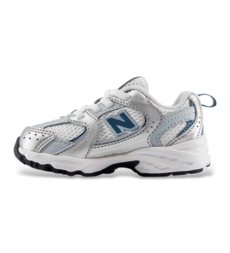 New Balance Usnjeni copati 530 Bungee Lace, bele, srebrne barve