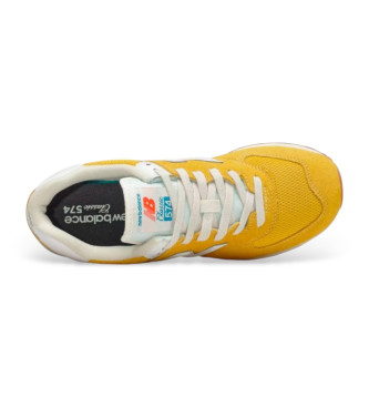 New Balance Zapatillas de piel 574 amarillo