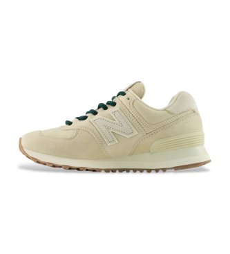 New Balance Zapatillas de piel 574 beige