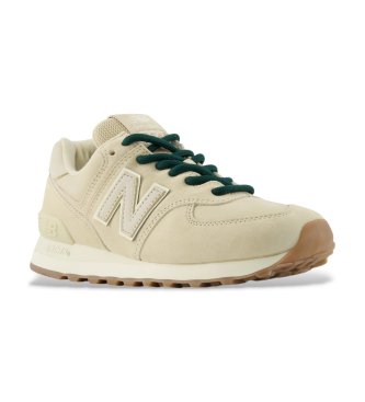 New Balance Zapatillas de piel 574 beige