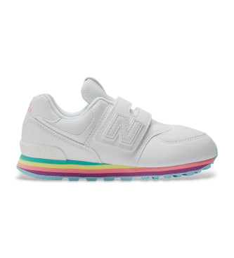 New Balance Leder Turnschuhe 574 Core Hook & Loop wei