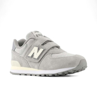 New Balance Leather 574 Core Hook & Loop grey trainers