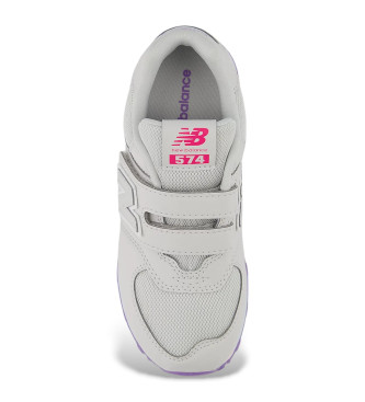 New Balance Scarpe da ginnastica in pelle grigia 574 Core con chiusura a strappo