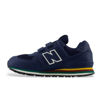 New Balance Scarpe da ginnastica in pelle blu scuro 574 Core con chiusura a strappo