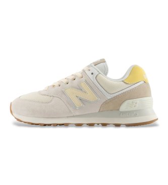 New Balance 574 Sneaker aus Leder in Ecru