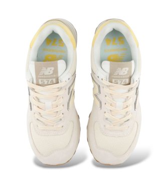 New Balance 574 Sneaker aus Leder in Ecru