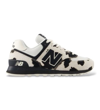 New Balance Sneakers van leer 574 met wit-zwarte print