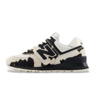 New Balance Sneakers van leer 574 met wit-zwarte print