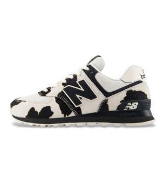New Balance Sneakers van leer 574 met wit-zwarte print