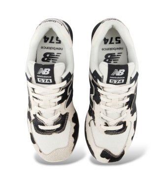 New Balance Sneakers van leer 574 met wit-zwarte print