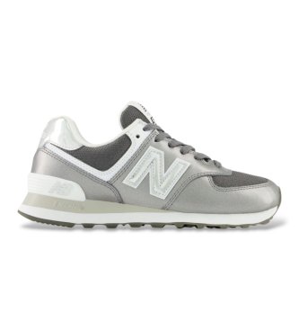 New Balance Sneakers in pelle 574 grigio metallizzato