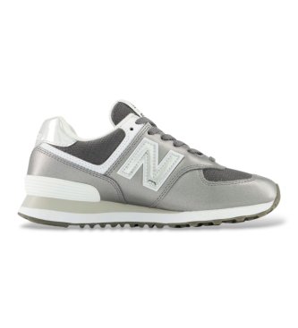 New Balance Sneakers in pelle 574 grigio metallizzato